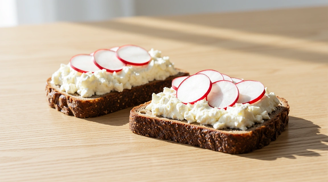 Kanapki z twarogiem i rzodkiewką